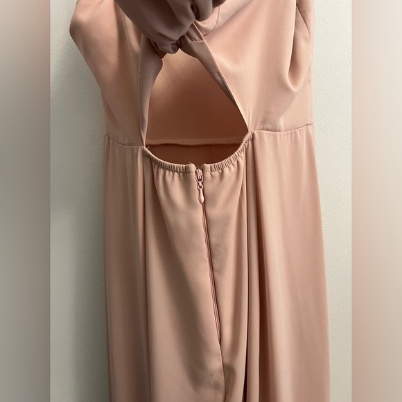 Show Me Your MuMu Lauren Tie Maxi Dress - Dusty Blush Crisp - Size S - Picture 5 of 10